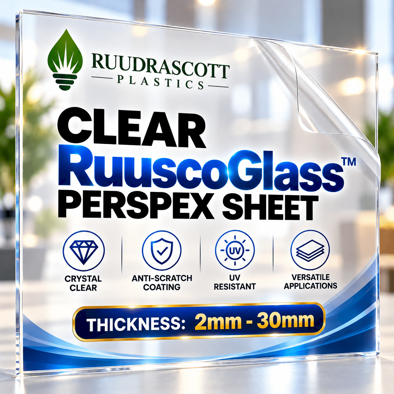 Clear RuuscoGlass Perspex Sheet
