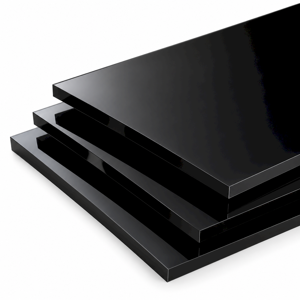 3mm - Black Cast acrylic sheet - Pack of 5 - A4 (210 x 297 mm)
